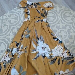 Asos Floral Strapless Dress A Line